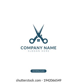 barbershop home logo concept. business fashion illustration. isolated background
