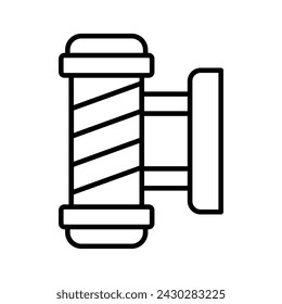 Barbershop icon, barber pole vector design, hair service logo, hairdresser shop