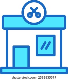 Barbershop Icon Blue Color Vector Illustration