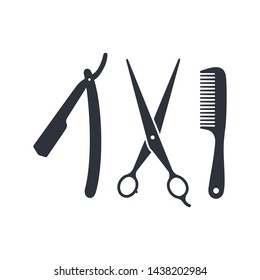 barbershop icon design logo element