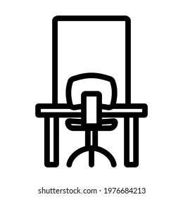 Barbershop Icon. Editable Bold Outline Design. Vector Illustration.