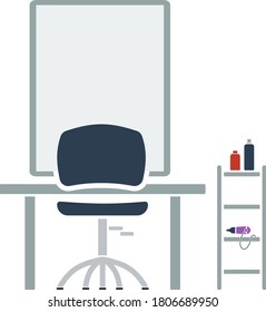 Barbershop Icon. Flat Color Design. Vector Illustration.