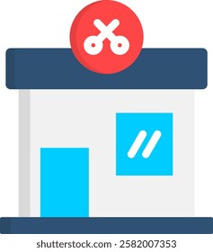 Barbershop Icon Flat Vector Illustration