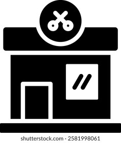 Barbershop Icon Glyph Vector Illustration
