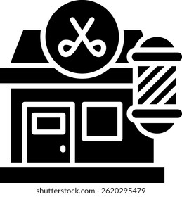 Barbershop Icon Glyph Vector Illustration