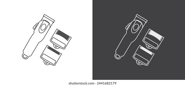 Barbier-Ikone. Friseursalon-Ausrüstung Symbole, Friseur Vektor-Symbole. Symbol für Barber-Tools. Friseursalon-Ausrüstung Symbole, Friseur Vektor-Symbole.