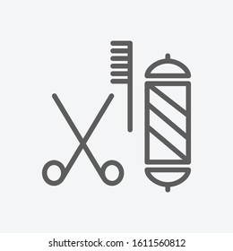 Barbershop icon line symbol. Isolated vector illustration of icon sign concept for your web site mobile app logo UI design.