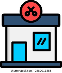 Barbershop Icon Lineal Color Vector Illustration