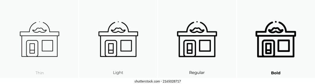 barbershop icon. Linear style sign isolated on white background. Vector illustration.
