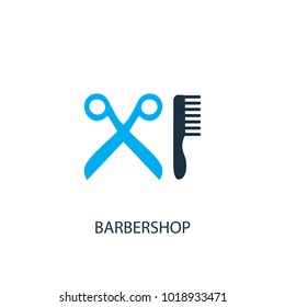 Barbershop icon. Logo element illustration. Barbershop symbol design from 2 colored collection. Simple Barbershop concept. Can be used in web and mobile.