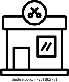 Barbershop Icon Outline Vector Illustration