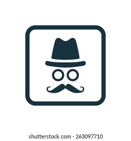 barbershop icon Rounded squares button, on white background 