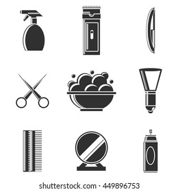 barbershop icon set