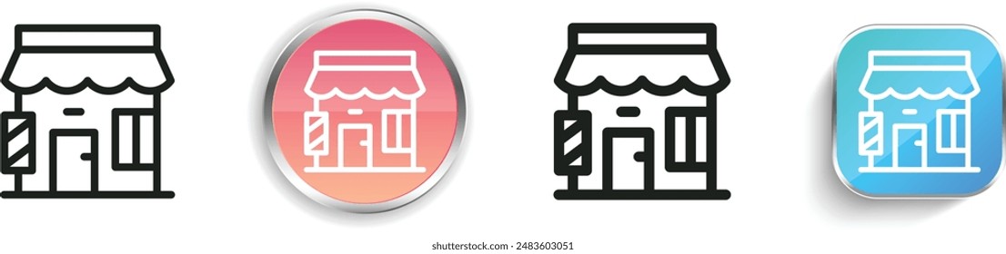 barbershop icon. Thin Linear, Regular and Button Style Design Isolated On White Background