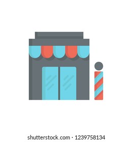 barbershop icon vector. barbershop icon with fill outline style