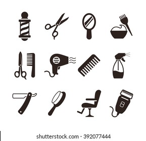 Barbershop icons set