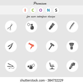 Barbershop icons set for web sites and user interface