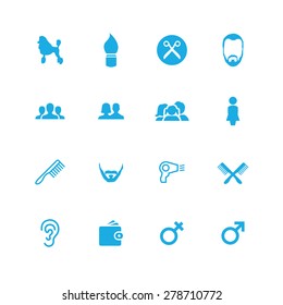 barbershop icons universal set for web and mobile