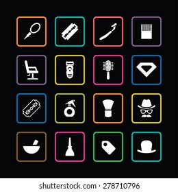 barbershop icons universal set for web and mobile