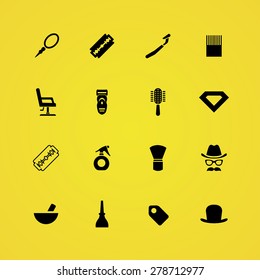 barbershop icons universal set for web and mobile