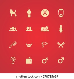 barbershop icons universal set for web and mobile
