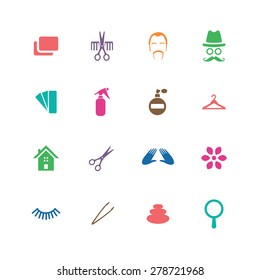 barbershop icons universal set for web and mobile