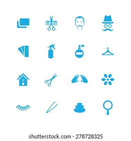 barbershop icons universal set for web and mobile