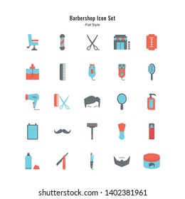barbershop icons vector barbershop icon set. flat style icon