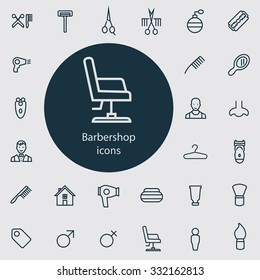 barbershop Icons Vector set.