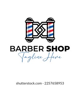 barbershop infinity illustration logo design