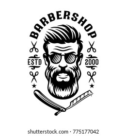 Barbershop label illustration