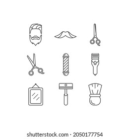 Barbershop Line Icon set v1 - Outline Icon