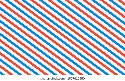 Barbershop liner background. Diagonal stripe - carmine pink, seashell, blue cola.  Vector template in vintage style.