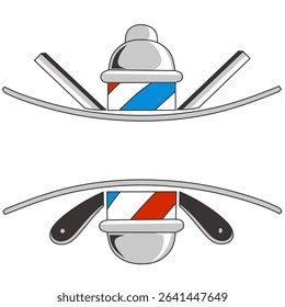 barbershop logo with barber lights