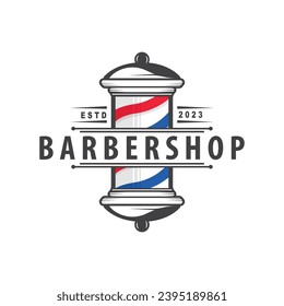Barbershop Logo, Barber Scissors Vector, Old Design Retro Vintage Typography Ornament
