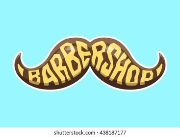 Barbershop logo. Cartoon vector illustration.