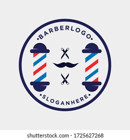 barbershop logo design. barber haircut vector scissors icon logo design