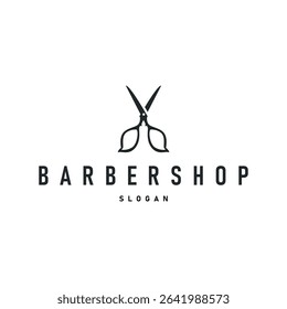 barbershop logo design concept of a barber shop with a vintage retro concept of scissors and razors also a cool and minimalist barbershop tube icon illustration of a symbol template