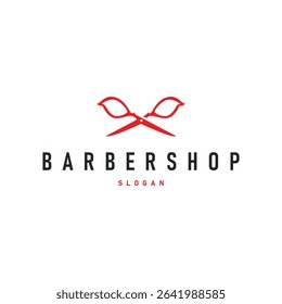 barbershop logo design concept of a barber shop with a vintage retro concept of scissors and razors also a cool and minimalist barbershop tube icon illustration of a symbol template