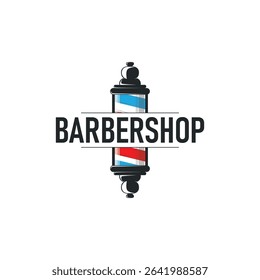 barbershop logo design concept of a barber shop with a vintage retro concept of scissors and razors also a cool and minimalist barbershop tube icon illustration of a symbol template