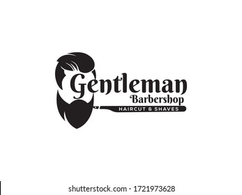 Man Head Barber Shop Banner Logo Stock Vector (Royalty Free) 1538797361