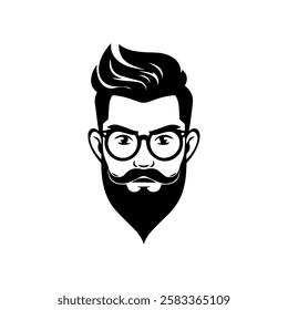 Barbershop, logo design for men's barbershop. man with beard. Vector illustration