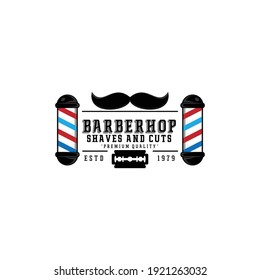 barbershop logo design modern,labels,icon,barber lights logo vector