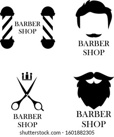 Barbershop Logo Design Set Vector