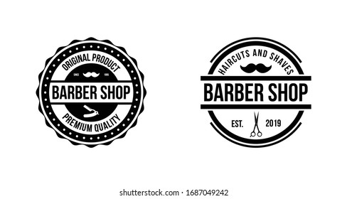 Plantilla de diseño del logotipo de Barbershop vectorial