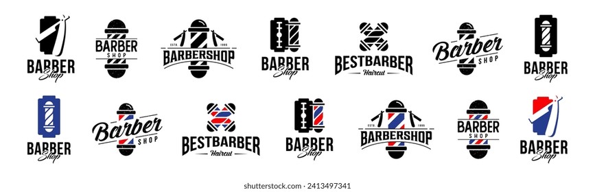 Vector de diseño del logotipo de Barbershop, EPS editable y redimensionable 10