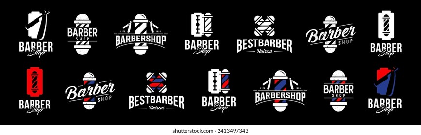 Barbershop logo design vector, editable and resizable EPS 10