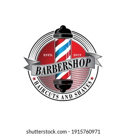 Barbershop logo design, vector illustration.