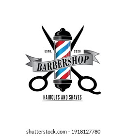 Barbershop logo design, vector illustration.