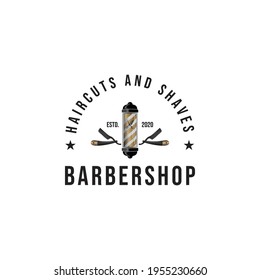 Barbershop logo design, vector illustration.